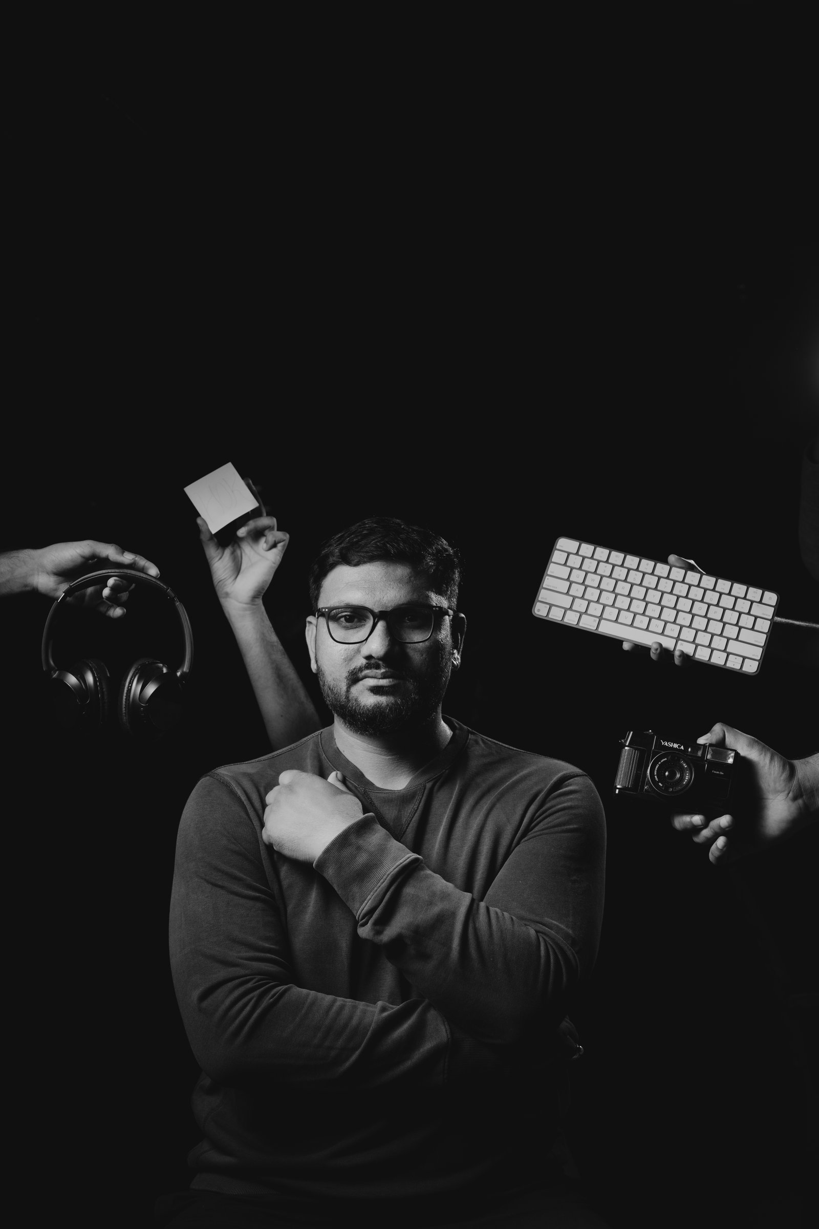Vertical portrait in cinematic light
